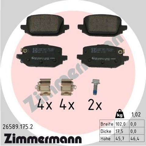 Задні гальмівні колодки Nissan/Infiniti D40606RA0B ціна, від 47.93 USD