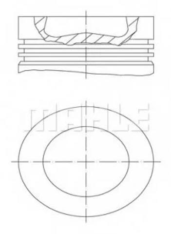 028PI00100001 Mahle Original Поршень в комплекті на 1 циліндр, 1-й ремонт (+0,25)
