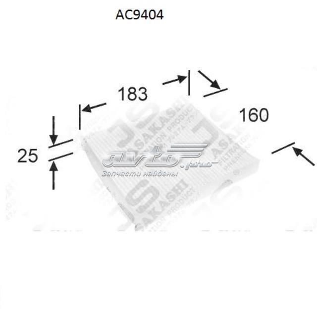 Повітряний фільтр салону JS Asakashi AC9404