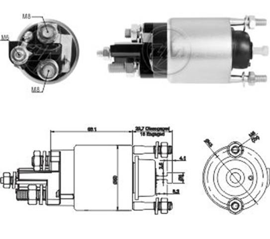 Реле втягує стартера ZM3708 ZM