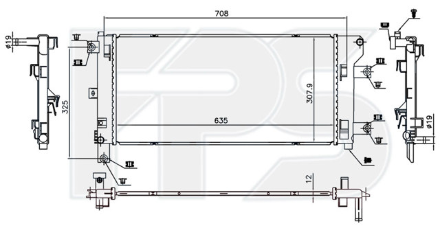 Радіатор основний FPS FP50A871 ціна, від 81.45 USD