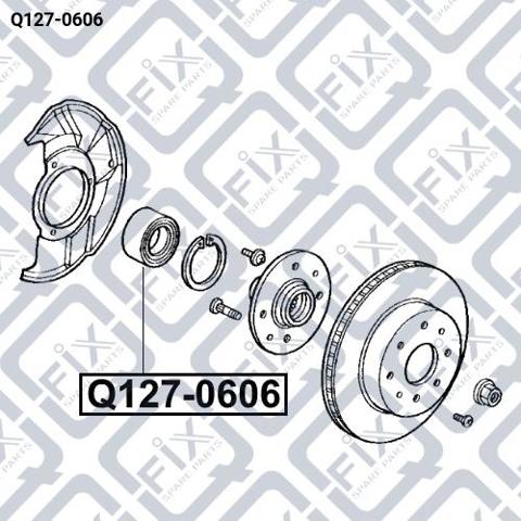 Комплект підшипник маточини передньої Q-fix Q1270606 ціна, від 16.99 USD