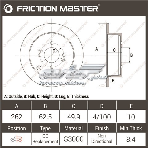 Задні дискові гальма Friction Master R1226 ціна, від 27.96 USD