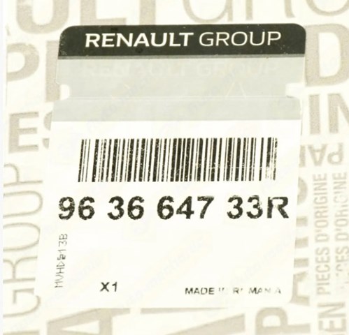Дзеркальний елемент дзеркала заднього виду, лівого 963664733R Renault (RVI)