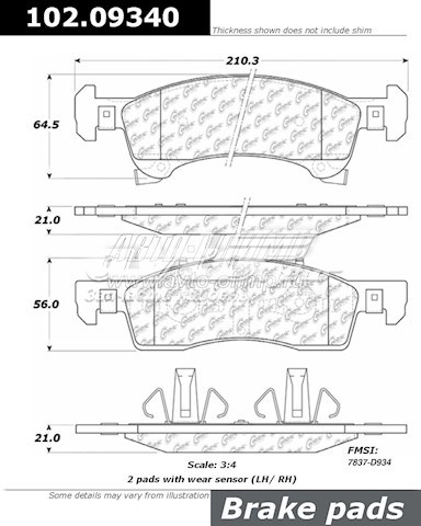 Гальмівні колодки Centric Parts 10209340 ціна, від 41.06 USD
