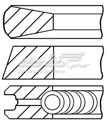 Кільця поршневі на 1 циліндр, STD. GOETZE 0843190000