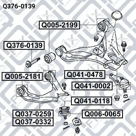 Купити Q3760139 Q-fix Болт переднього важеля, нижнього