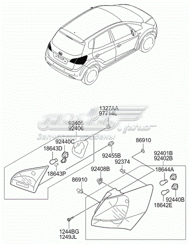 Задня ліва зовнішня фара Polcar 410887U ціна, від 173.08 USD