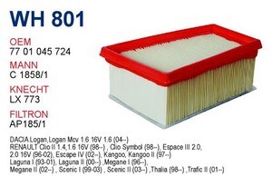 Елемент повітряного фільтра Wunder WH801 ціна, від 4.46 USD