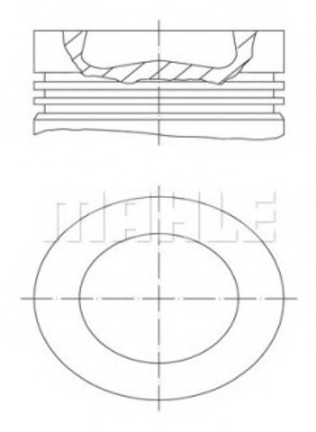 Купити 028PI00100001 Mahle Original Поршень в комплекті на 1 циліндр, 1-й ремонт (+0,25)