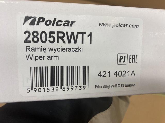 Важіль-поводок склоочисника заднього скла 2805RWT1 Polcar