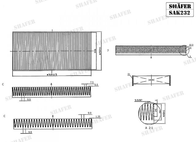 Фільтр повітряний обігрівача Shafer SAK232 ціна, від 5.62 USD