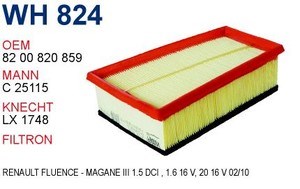 Купити WH824 Wunder Автомобільний фільтр повітря