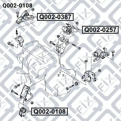 Купити Q0020108 Q-fix Подушка двигуна передня