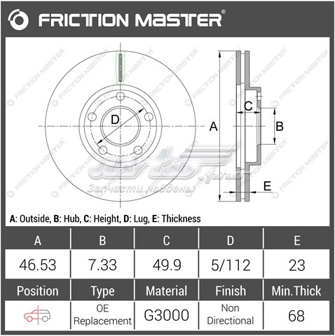 R0008 Friction Master Гальмо дискове переднє