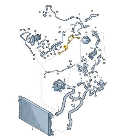  Шланг/патрубок системи охолодження Audi Q5 