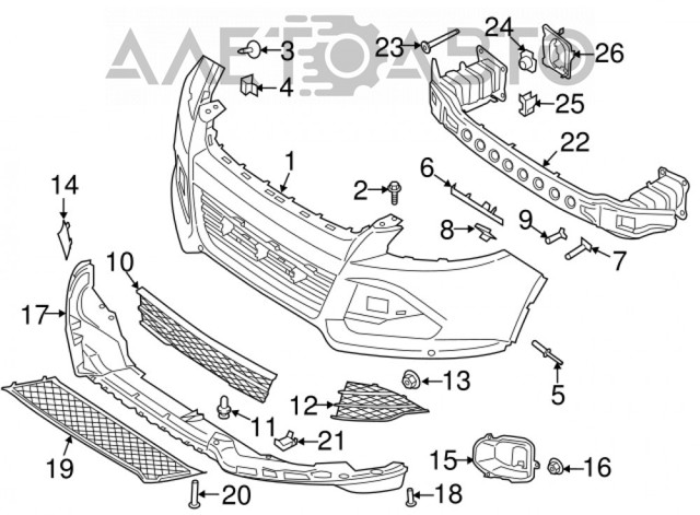 Решітка переднього бампера, права Signeda PFD99196CAR ціна, від 16.05 USD