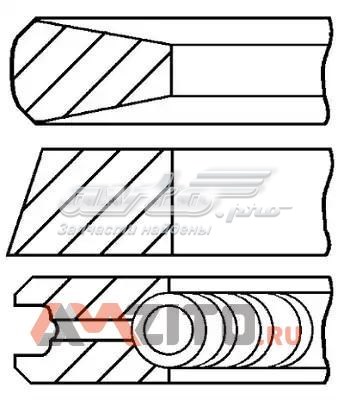 Кільця поршневі на 1 циліндр, STD. GOETZE 0832550000