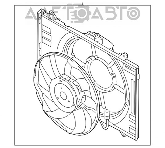 PY8W15025 Mazda Дифузор радіатора охолодження, в зборі з мотором і крильчаткою