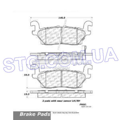 10211200 Centric Parts Колодки гальмівні задні, дискові