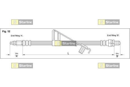 HAAC1268 Starline Шланг гальмівний передній, лівий