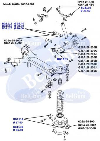 Сайлентблок заднього поперечного важеля BG1117 Belgum