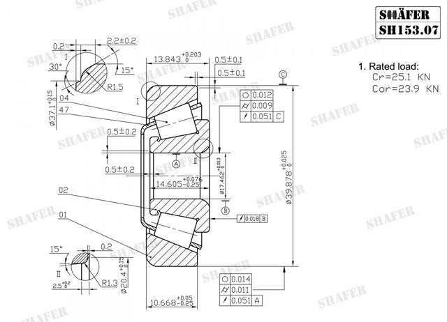Задній підшипник Shafer SH15307
