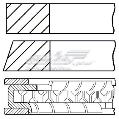 Кільця поршневі на 1 циліндр, STD. GOETZE 0842840000