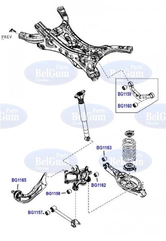Сайлентблок заднього верхнього важеля Belgum BG1159