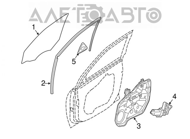 824112P011 Hyundai/Kia Скло передніх дверей, лівою