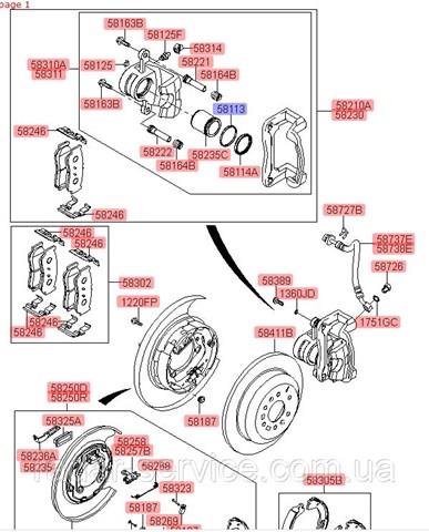 581133B900 Hyundai/Kia Сальник супорта переднього