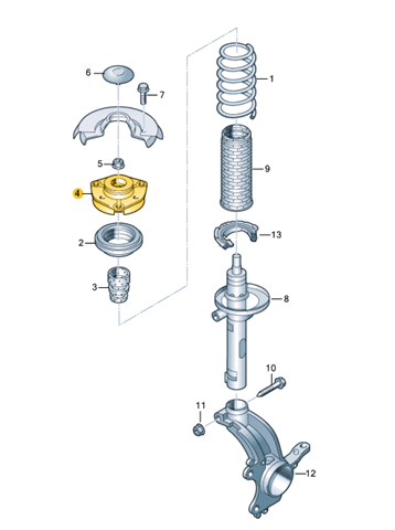  Опора амортизатора переднього Volkswagen Jetta 7