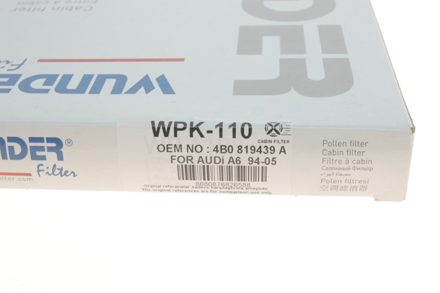 Повітряний фільтр салону Wunder WPK110