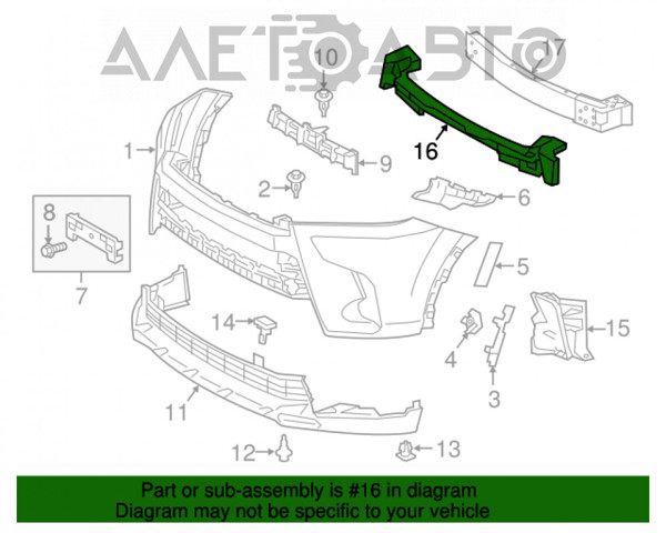 Абсорбер бампера переднього FPS FP7062945 ціна, від 23.43 USD