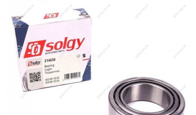 Підшипник маточини задньої, зовнішній 214030 Solgy