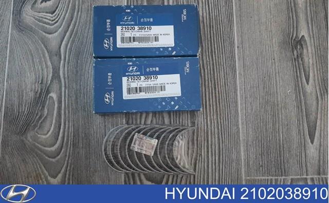 Вкладиші колінвала, корінні, комплект, 2-й ремонт (+0,50) 2102038910 Hyundai/Kia