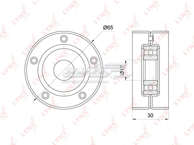 Ролик натягувача приводного ременя PB5222 Lynxauto