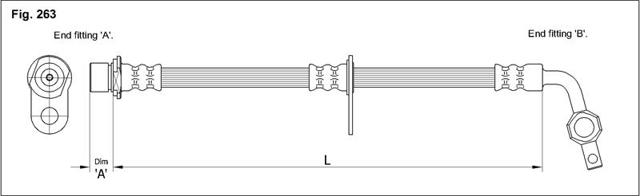 HAEB12001 Starline Шланг гальмівний передній, правий