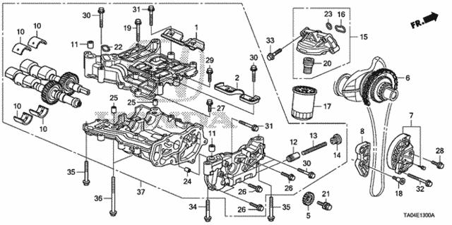  Прокладка адаптера маслянного фільтра Honda Civic 6