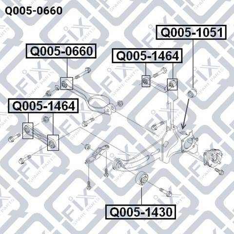 Сайлентблок заднього поперечного важеля, внутрішній Q0050660 Q-fix