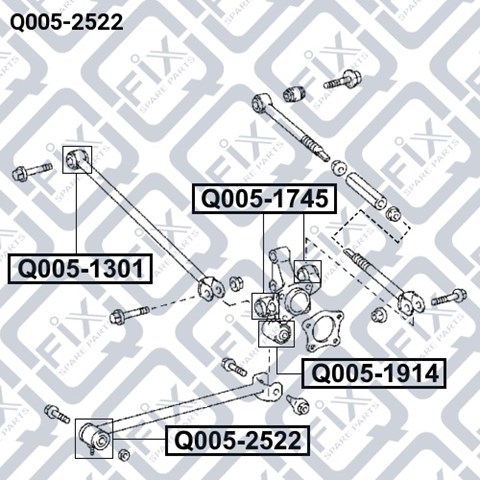 Сайлентблок заднього поздовжнього важеля Q0052522 Q-fix
