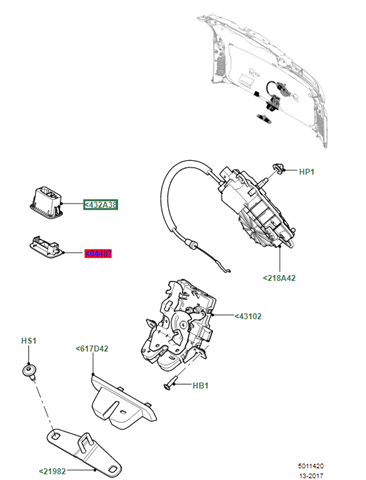 Кнопка приводу замка задньої 3/5 двері (ляди) LR040338 Land Rover