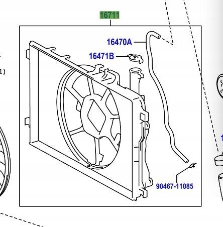 Купити 16711K0060 Toyota Дифузор вентилятора