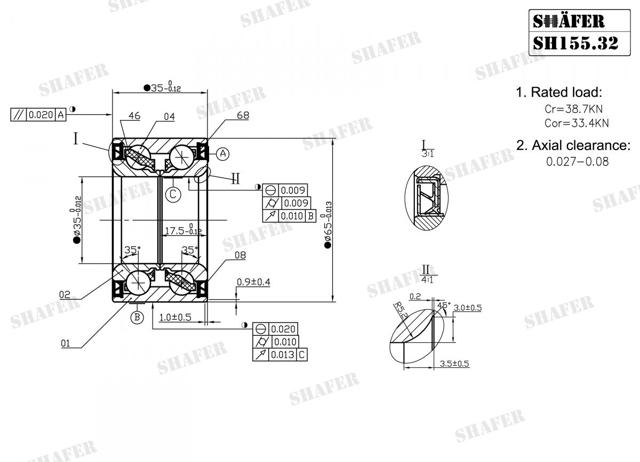 Підшипник маточини передньої SH15532 Shafer