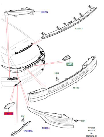 LR089442 Land Rover Ліхтар освітлення номерного знака