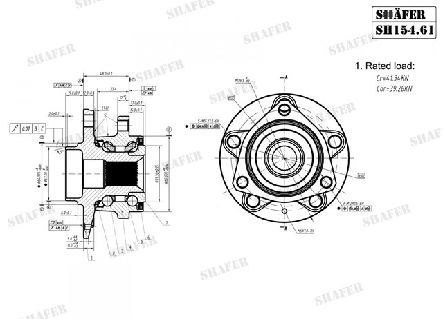 Маточина передня SH15461 Shafer