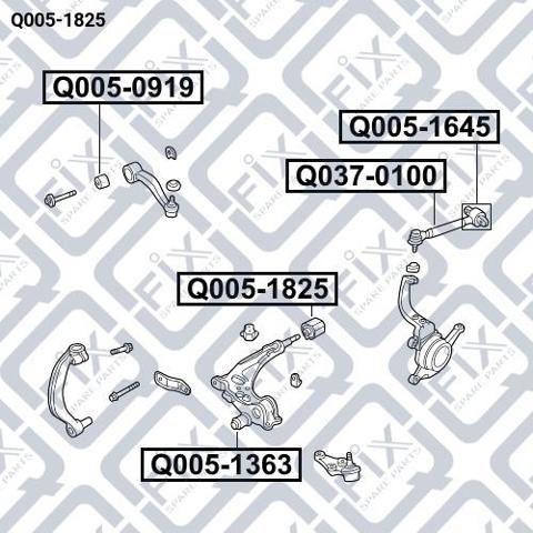 Сайлентблок нижнього важеля передньої підвіски Q-fix Q0051825 ціна, від 9.06 USD
