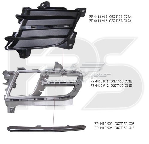 Молдинг решітки переднього бампера, правий FPS FP4410924 ціна, від 13.52 USD