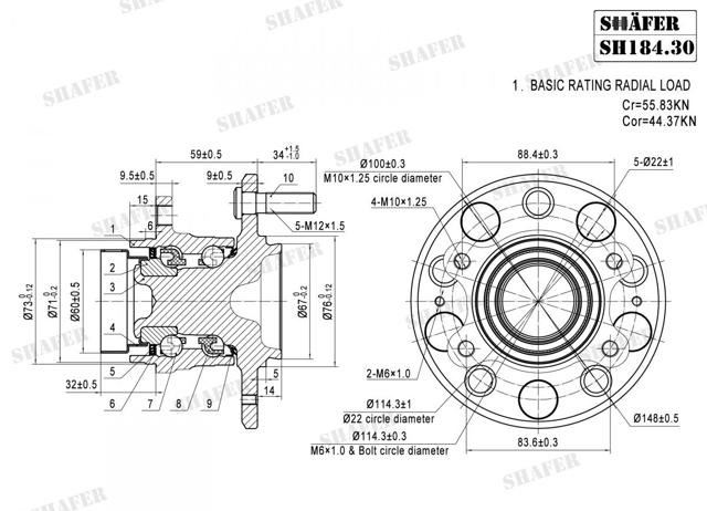Купити SH18430 Shafer Підшипник ступиці колеса