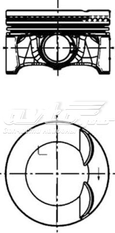  Поршень в комплекті на 1 циліндр, 2-й ремонт (+0,50) Audi TT 